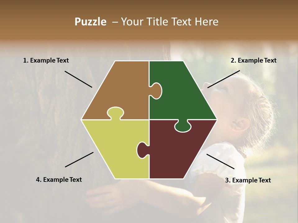 Girl Hugs A Tree PowerPoint Template