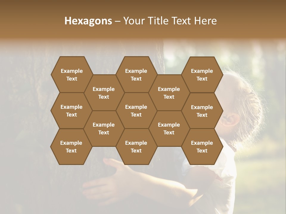 Girl Hugs A Tree PowerPoint Template