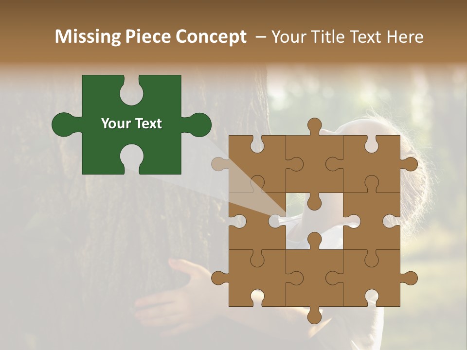 Girl Hugs A Tree PowerPoint Template
