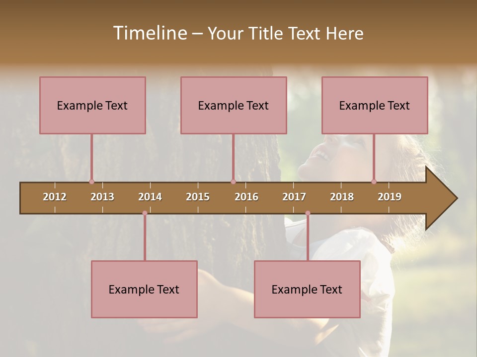 Girl Hugs A Tree PowerPoint Template