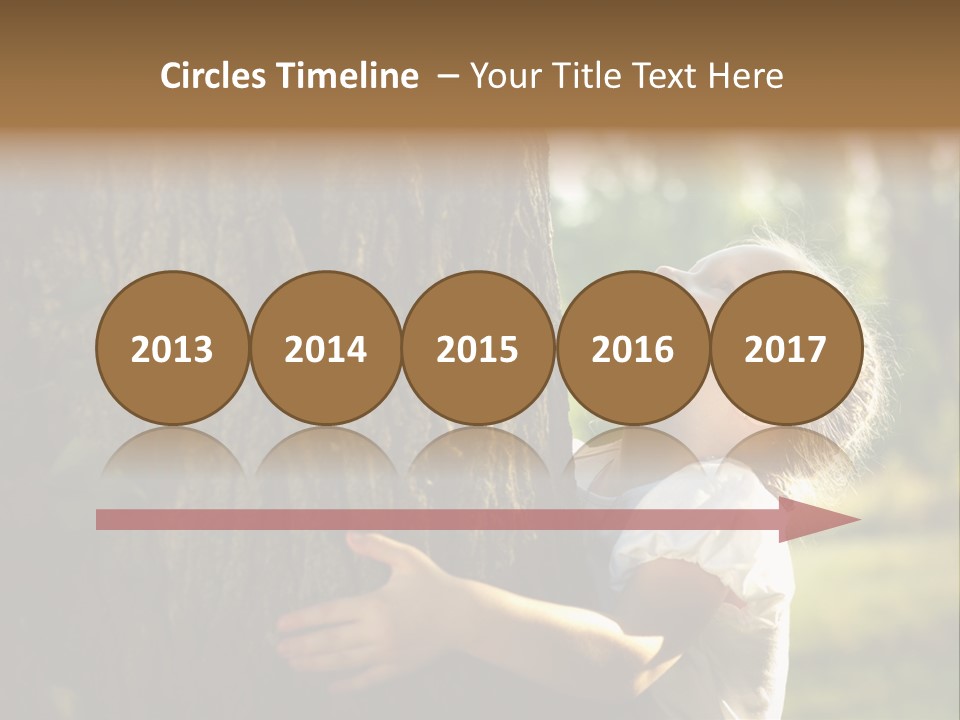 Girl Hugs A Tree PowerPoint Template