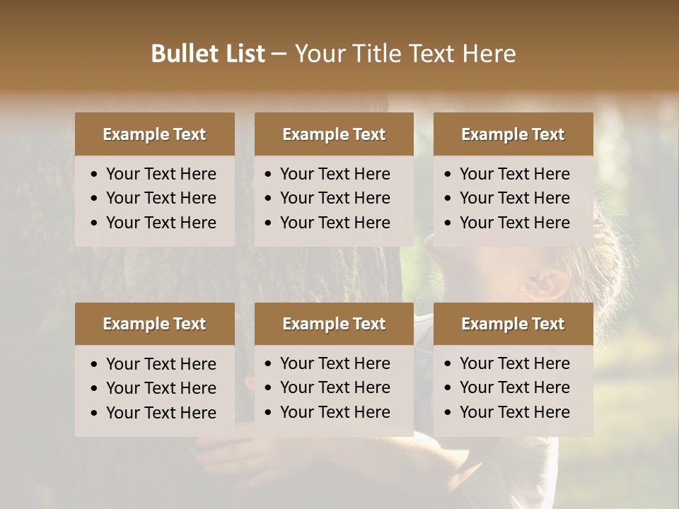 Girl Hugs A Tree PowerPoint Template