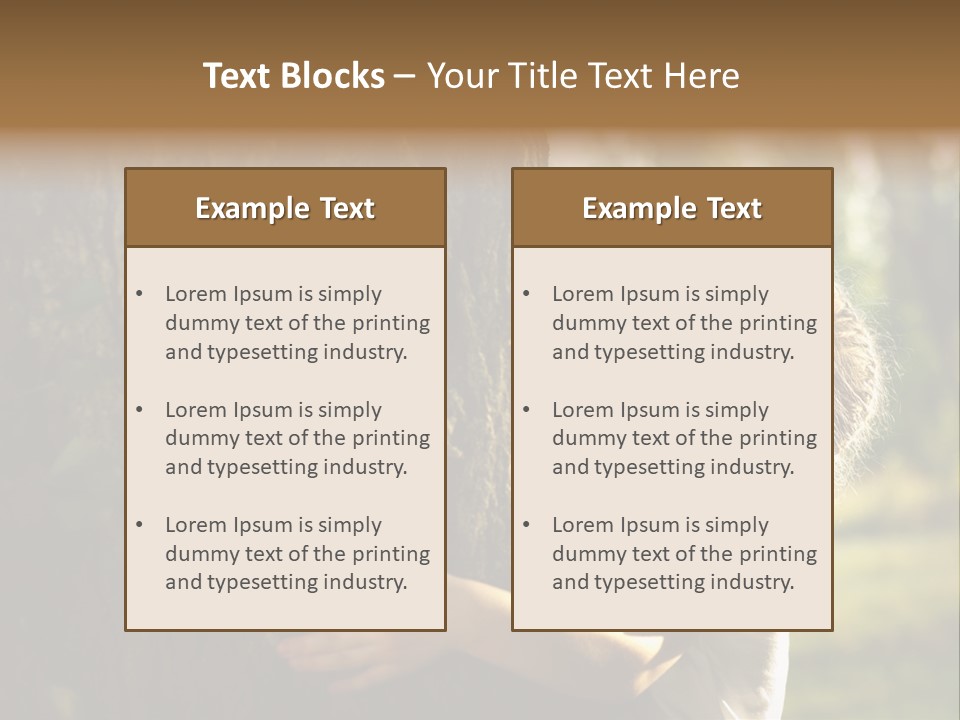 Girl Hugs A Tree PowerPoint Template
