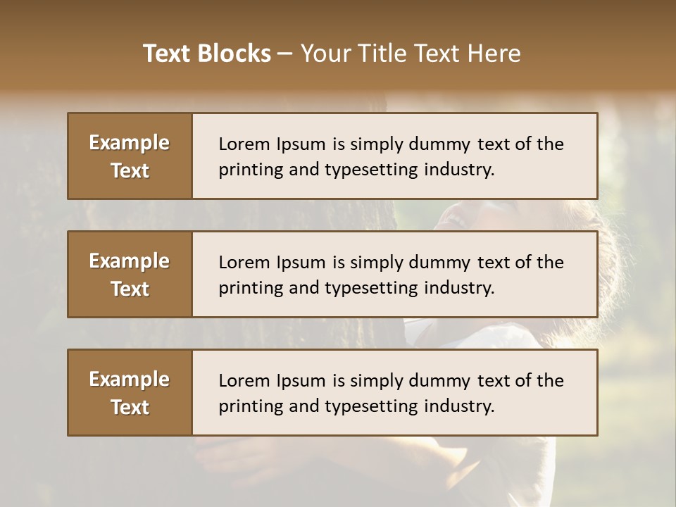 Girl Hugs A Tree PowerPoint Template