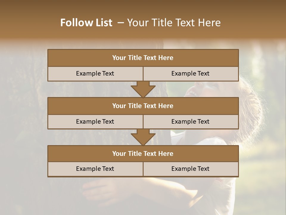 Girl Hugs A Tree PowerPoint Template
