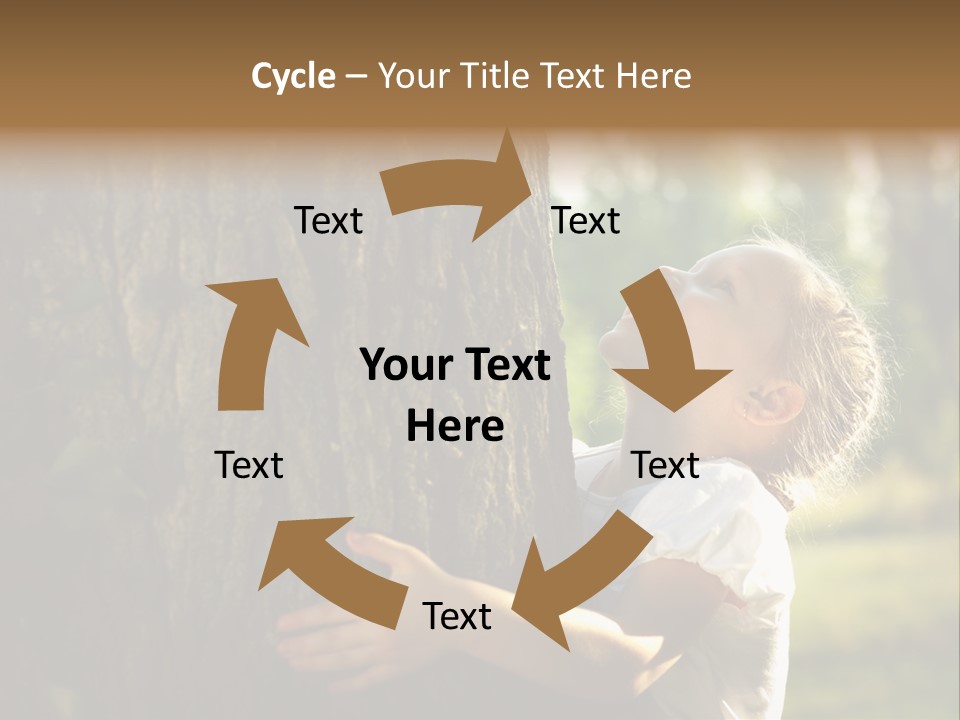 Girl Hugs A Tree PowerPoint Template