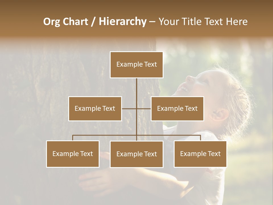 Girl Hugs A Tree PowerPoint Template