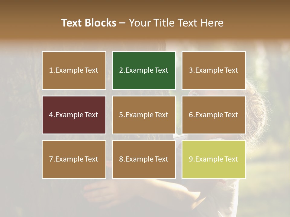 Girl Hugs A Tree PowerPoint Template