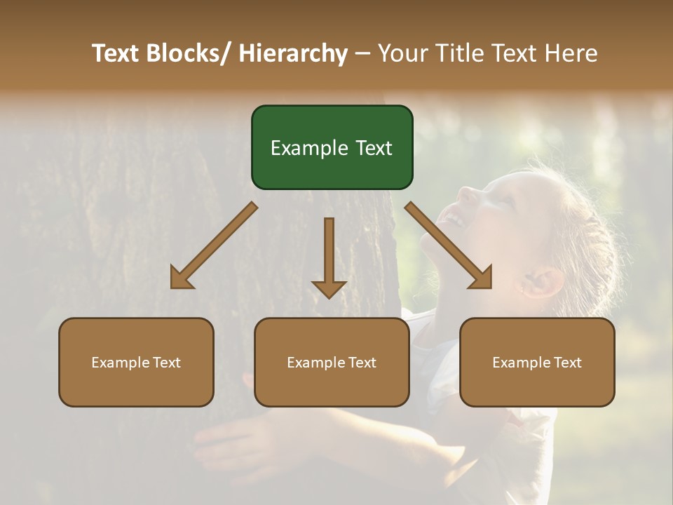 Girl Hugs A Tree PowerPoint Template