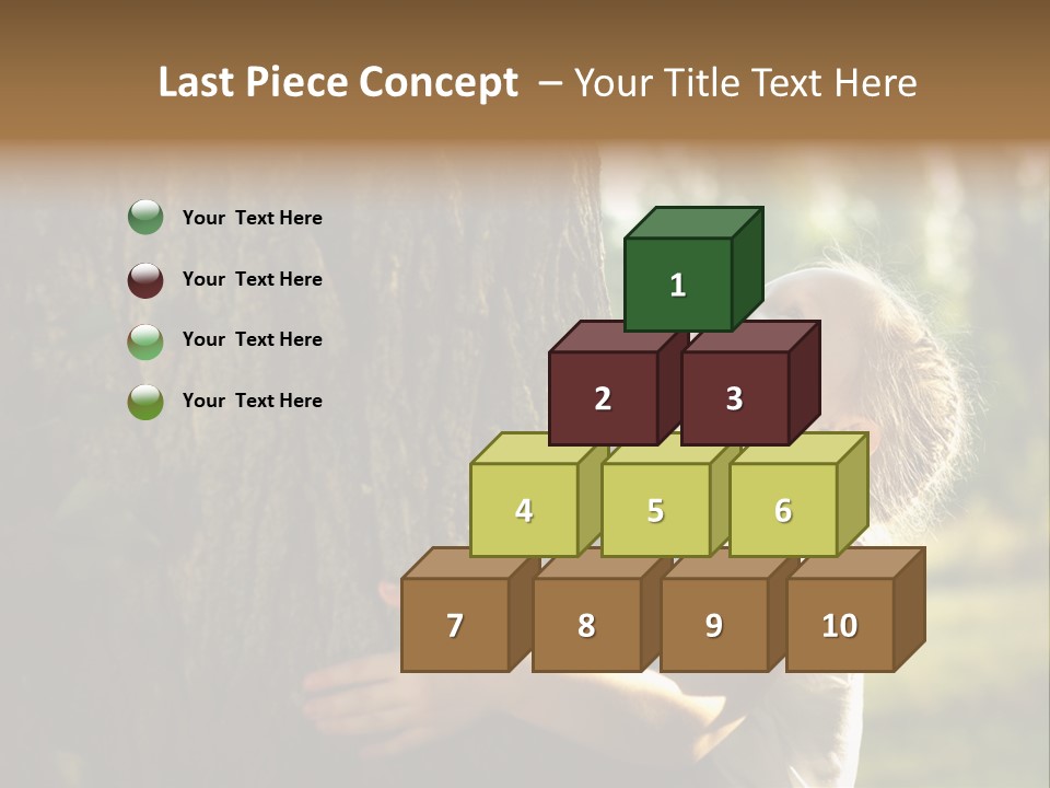 Girl Hugs A Tree PowerPoint Template