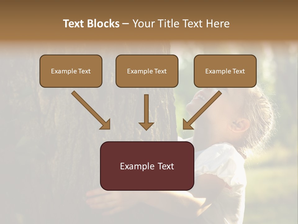 Girl Hugs A Tree PowerPoint Template