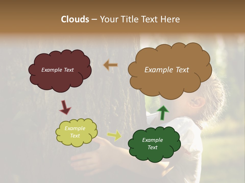 Girl Hugs A Tree PowerPoint Template