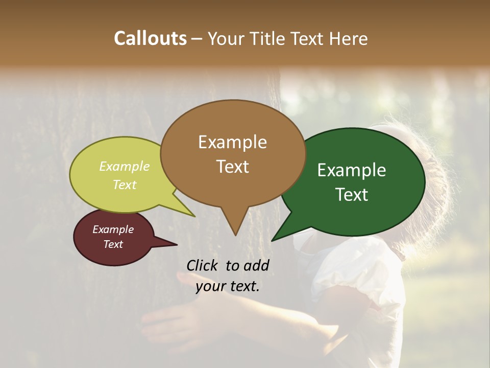 Girl Hugs A Tree PowerPoint Template