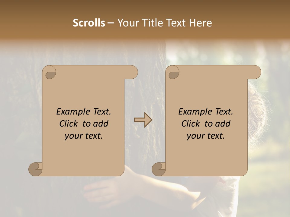 Girl Hugs A Tree PowerPoint Template
