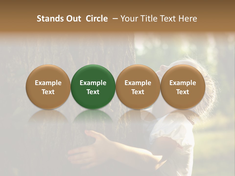 Girl Hugs A Tree PowerPoint Template