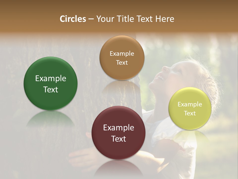 Girl Hugs A Tree PowerPoint Template