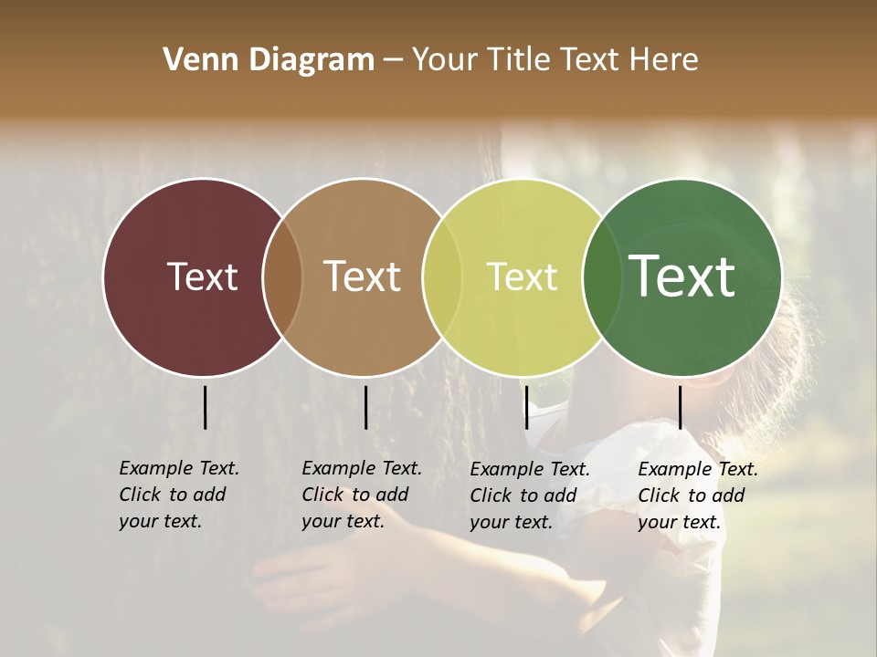 Girl Hugs A Tree PowerPoint Template