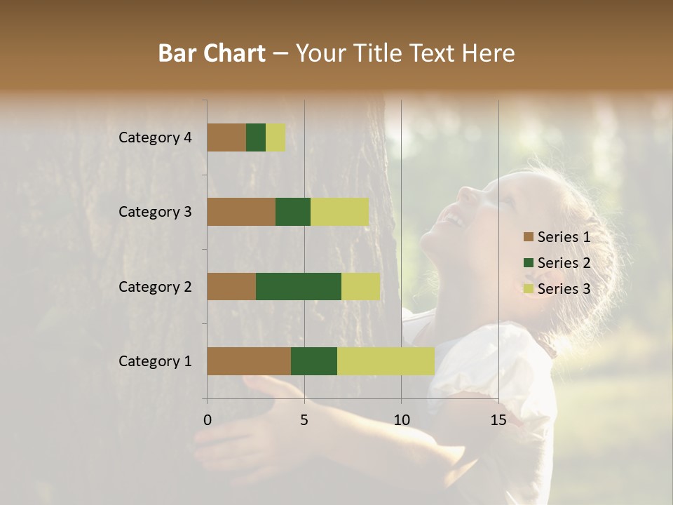 Girl Hugs A Tree PowerPoint Template