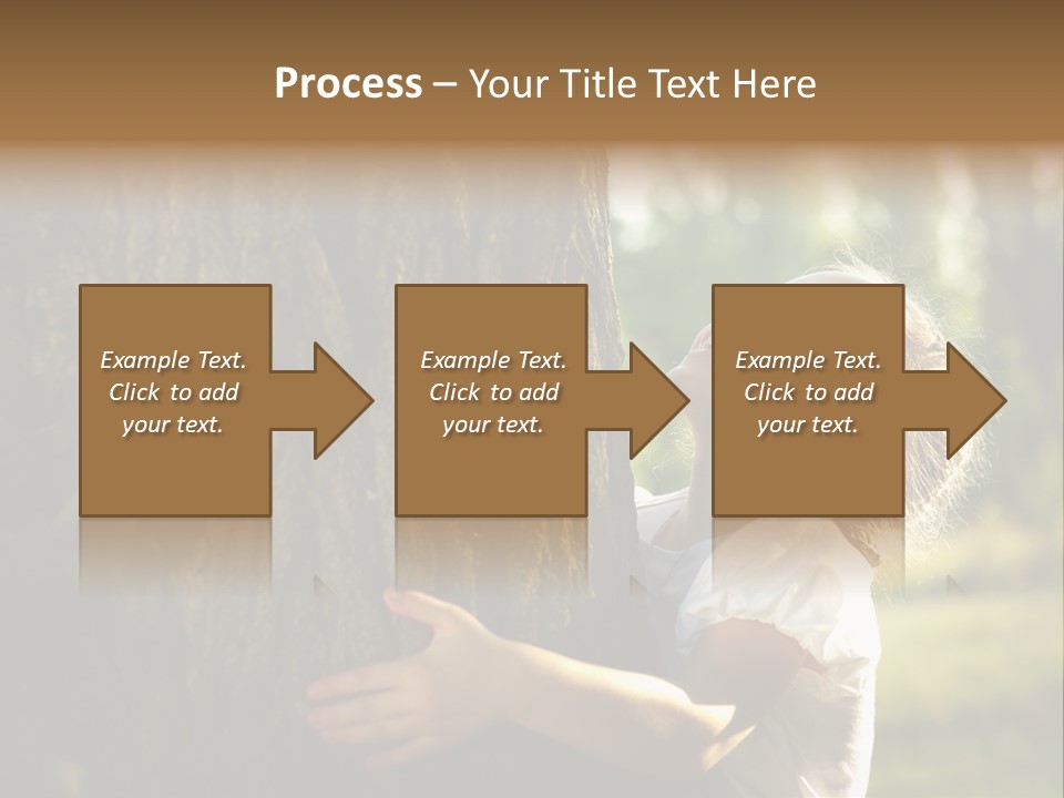 Girl Hugs A Tree PowerPoint Template