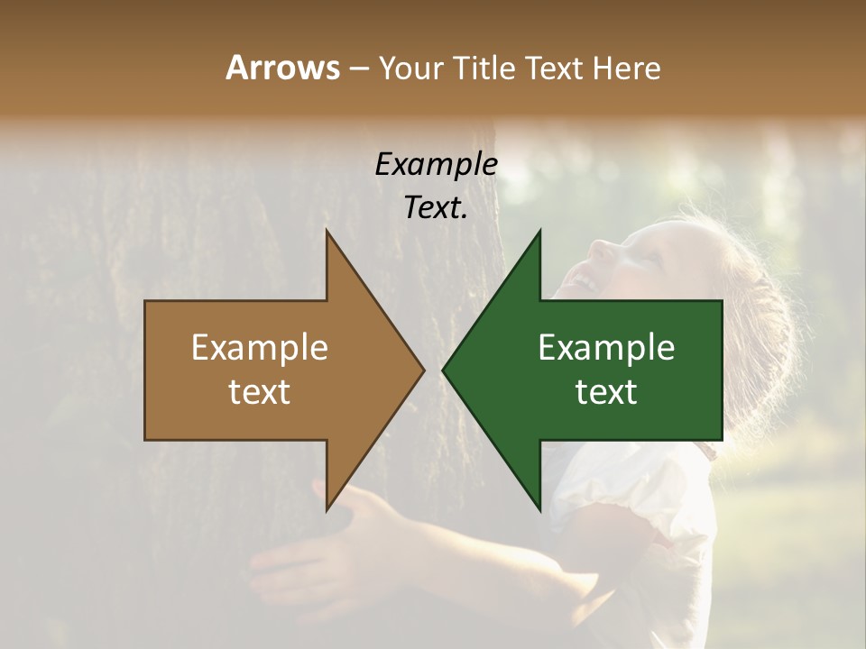 Girl Hugs A Tree PowerPoint Template