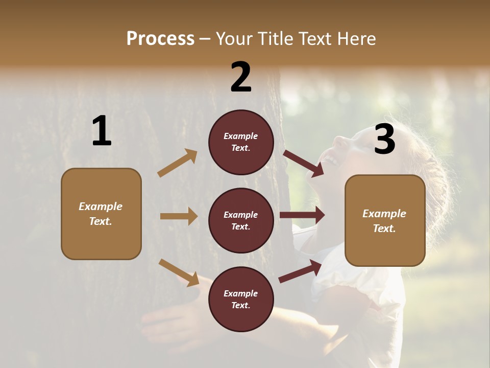 Girl Hugs A Tree PowerPoint Template