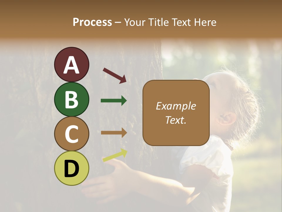 Girl Hugs A Tree PowerPoint Template