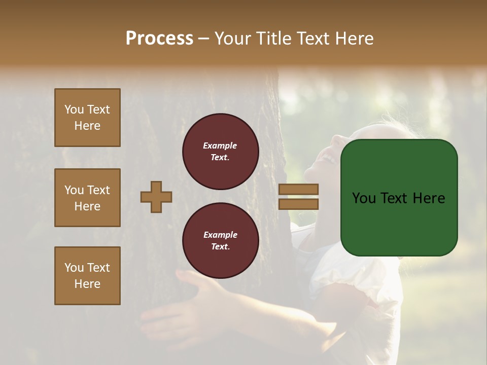 Girl Hugs A Tree PowerPoint Template