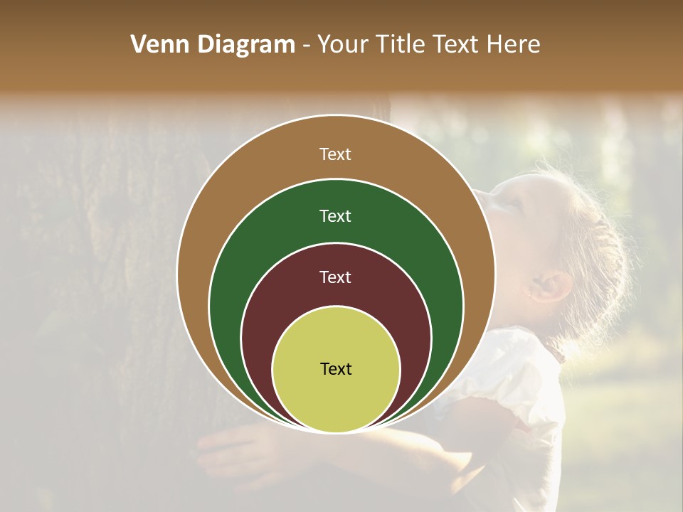 Girl Hugs A Tree PowerPoint Template