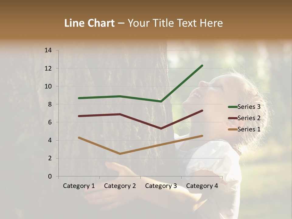 Girl Hugs A Tree PowerPoint Template