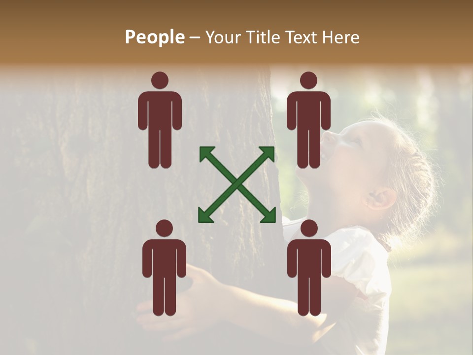 Girl Hugs A Tree PowerPoint Template