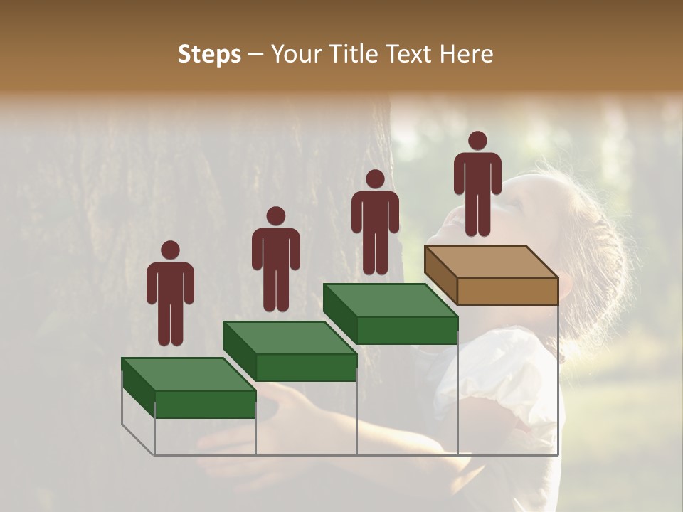 Girl Hugs A Tree PowerPoint Template