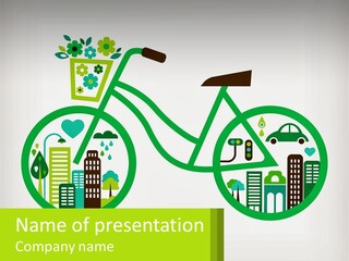 Bicycle In The City PowerPoint Template