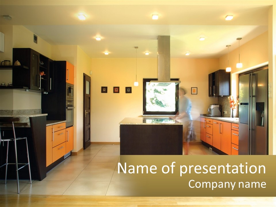 Kitchen In The Apartment PowerPoint Template