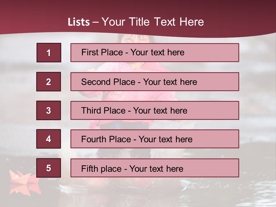 The Child Runs On Kalyuzh PowerPoint Template