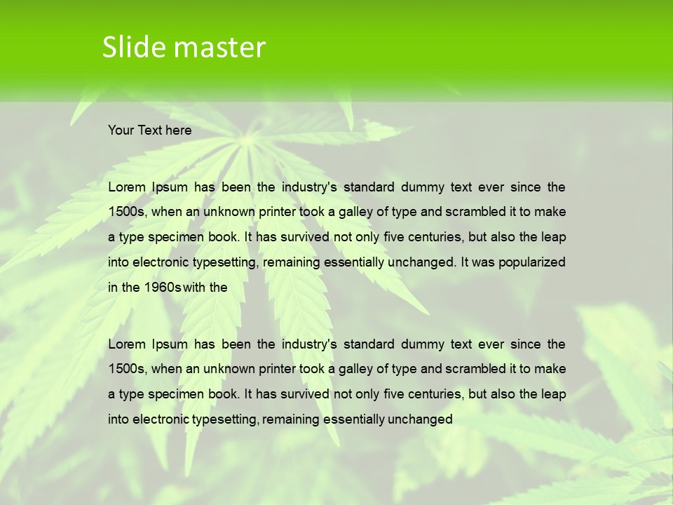 Hemp Leaf PowerPoint Template