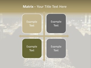 Al-Haram Mosque At Night PowerPoint Template