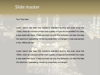 Al-Haram Mosque At Night PowerPoint Template