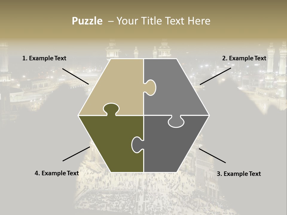 Al-Haram Mosque At Night PowerPoint Template