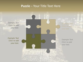Al-Haram Mosque At Night PowerPoint Template