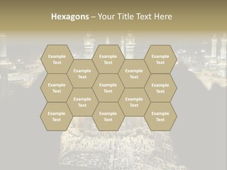 Al-Haram Mosque At Night PowerPoint Template