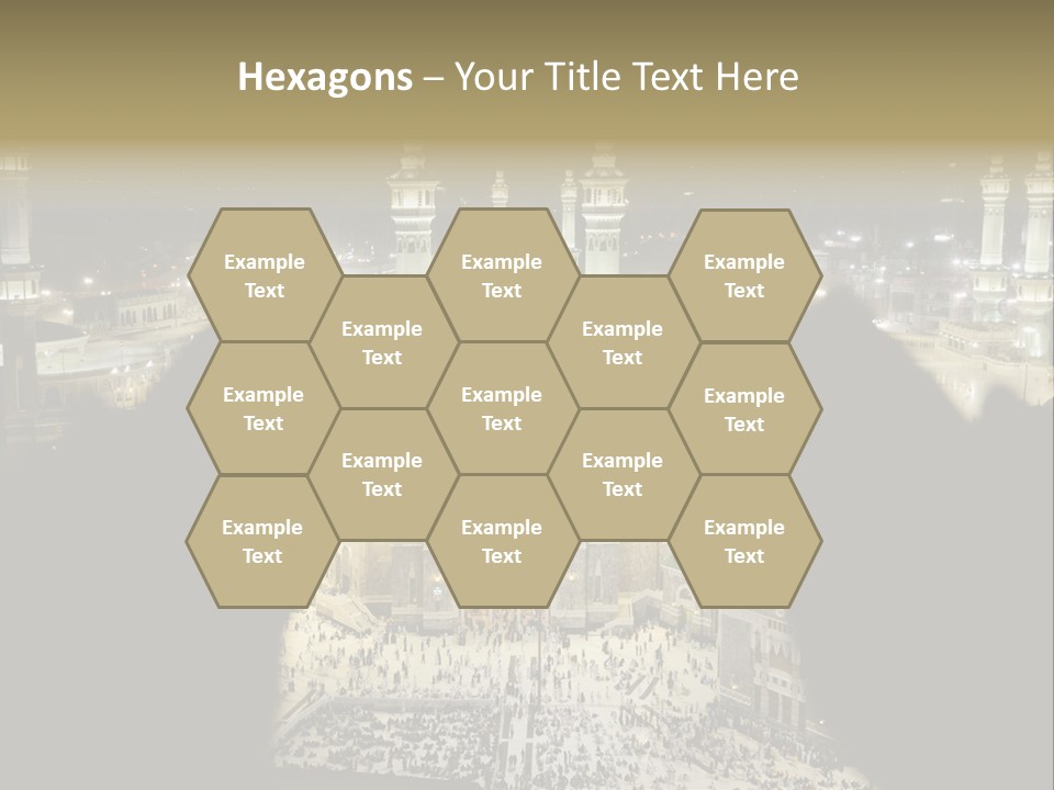 Al-Haram Mosque At Night PowerPoint Template