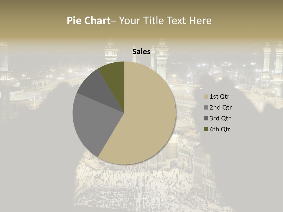 Al-Haram Mosque At Night PowerPoint Template