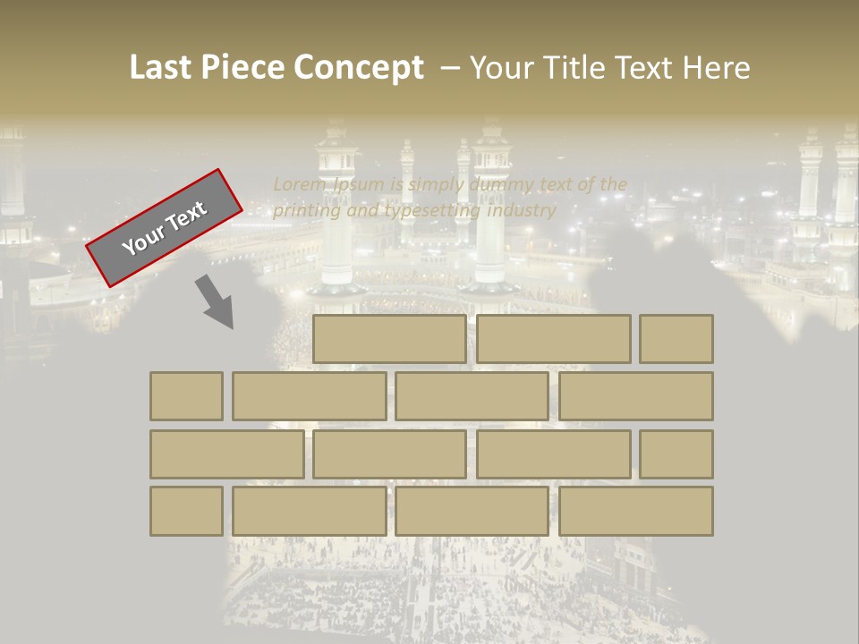 Al-Haram Mosque At Night PowerPoint Template