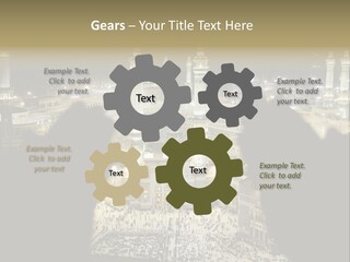 Al-Haram Mosque At Night PowerPoint Template