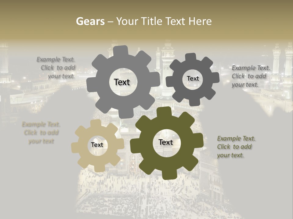 Al-Haram Mosque At Night PowerPoint Template