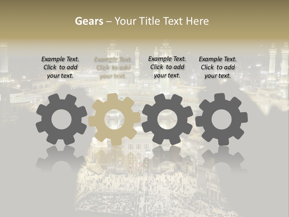 Al-Haram Mosque At Night PowerPoint Template