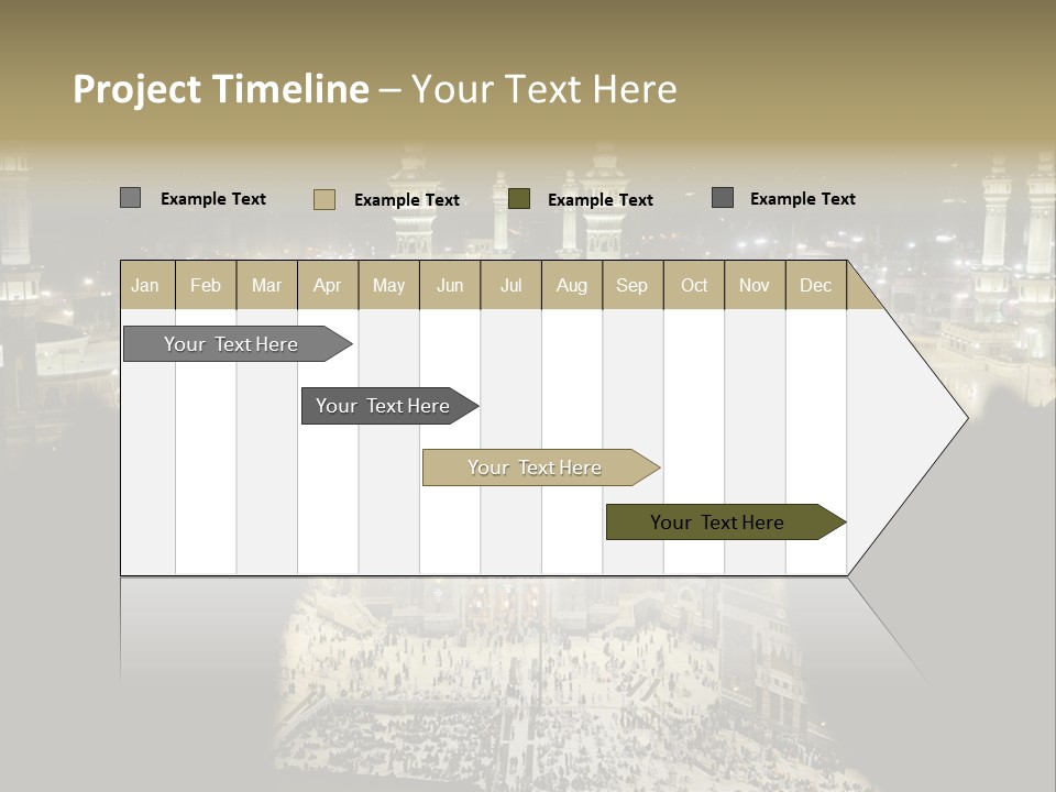 Al-Haram Mosque At Night PowerPoint Template