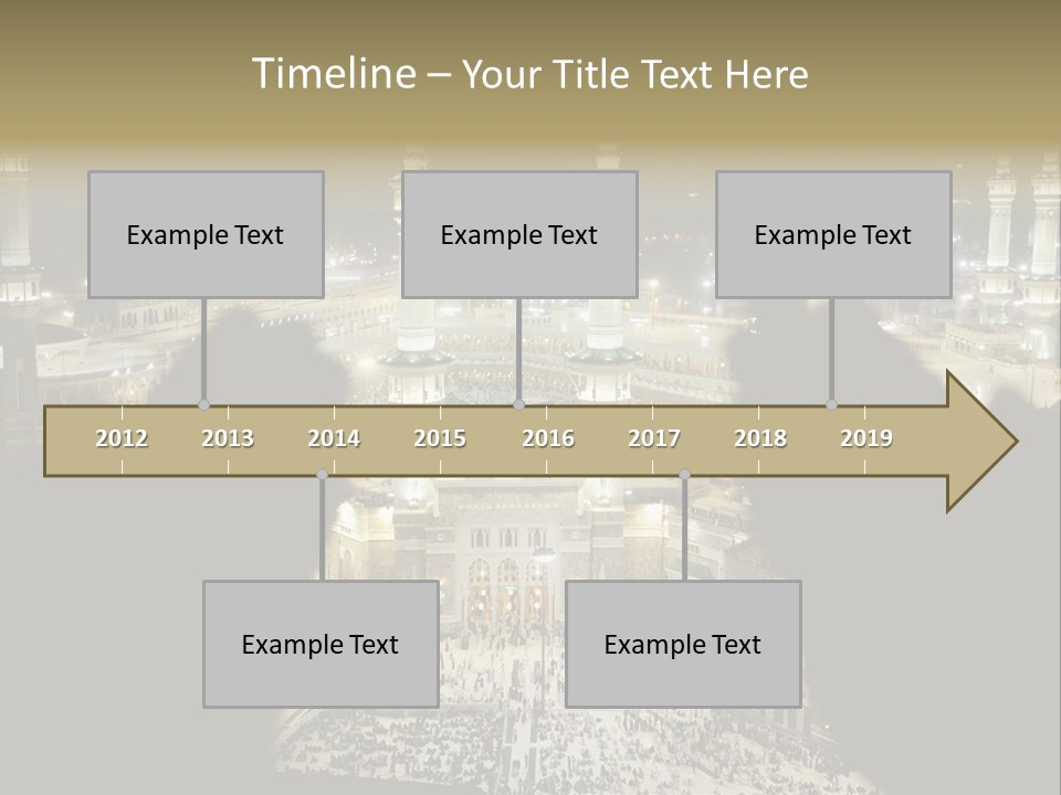 Al-Haram Mosque At Night PowerPoint Template