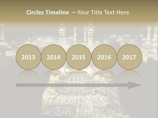 Al-Haram Mosque At Night PowerPoint Template