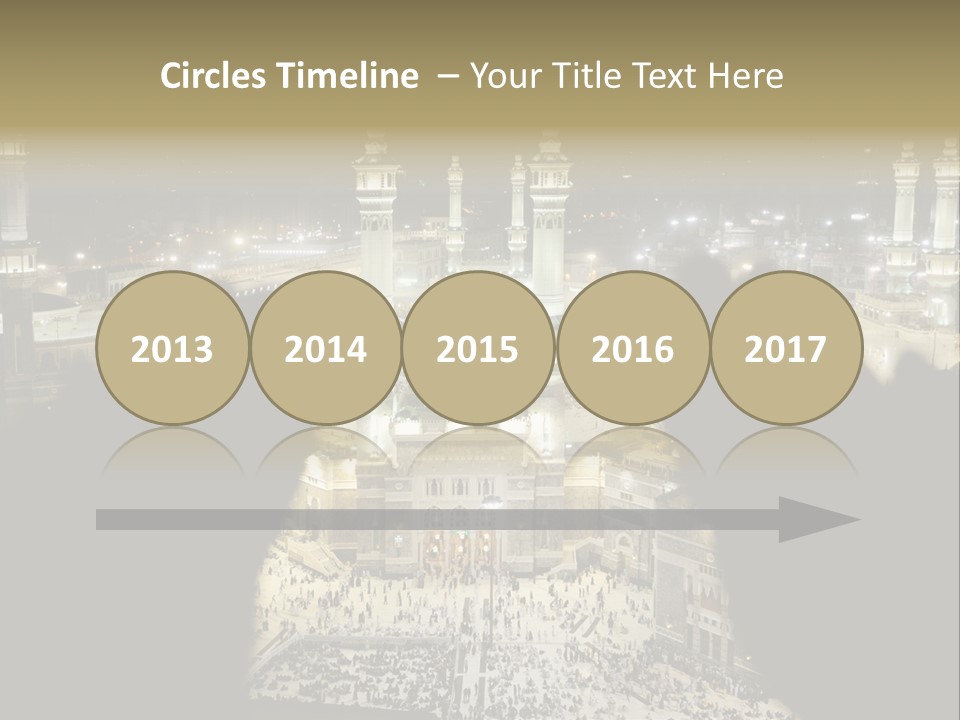 Al-Haram Mosque At Night PowerPoint Template